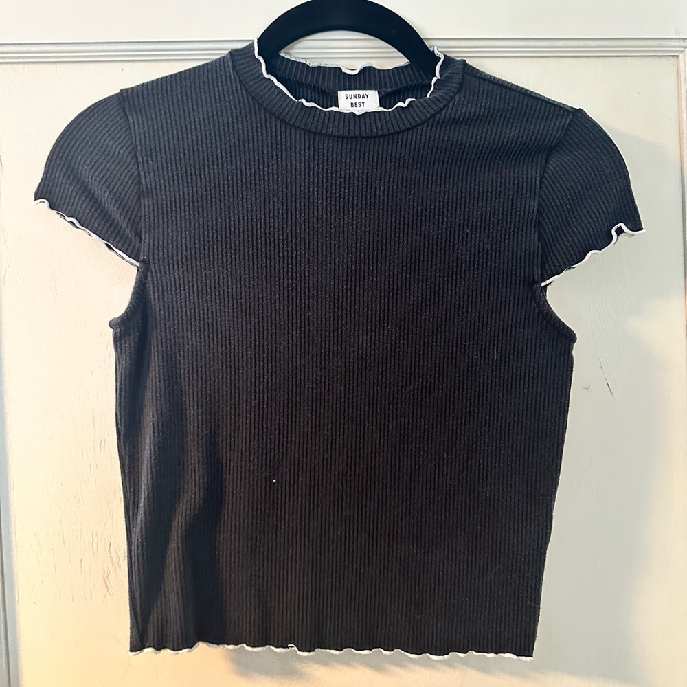 Sunday Best Black Ribbed Tee